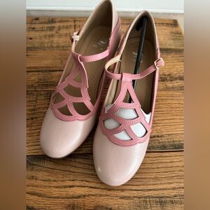 Journee Collection Pink and White Heels